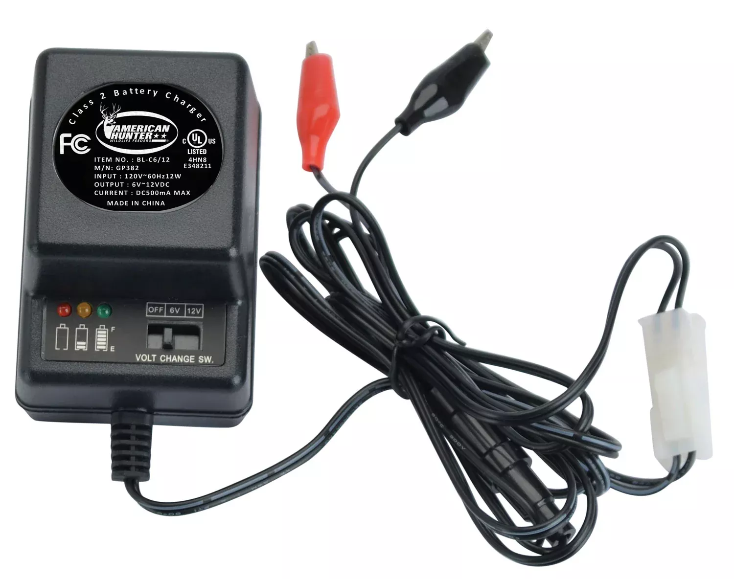 American Hunter BLC612 6 and 12 Volt Battery Charger for Deer Feeders 500mA