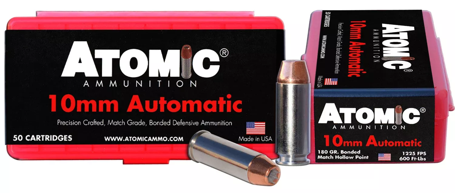 Atomic 10mm Auto Precision Craft 180 grain Bonded Match Hollow Point ammunition