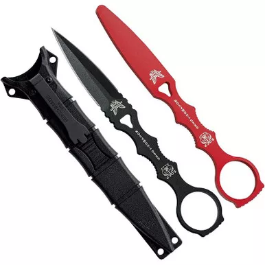 Benchmade 176BK SOCP Skeletonized Dagger & Red Trainer Combo w/ Black Sheath
