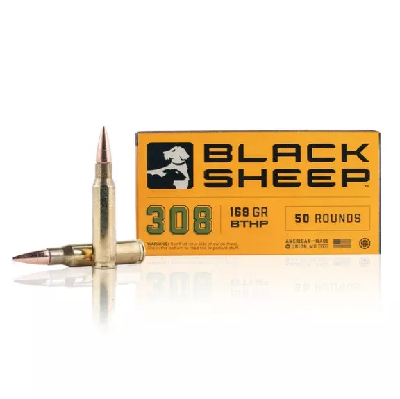 Black Sheep Ammunition .308 Win 168 Grain Boat Tail Hollow Point