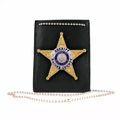 Boston Leather Model 5845NPB Neck, Pocket, Belt ID and Badge Holder