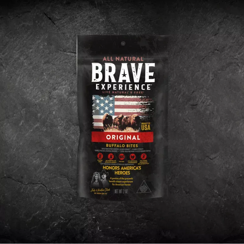 Brave Experience All Natural American Peppered Buffalo Bites, 2oz (BB423)