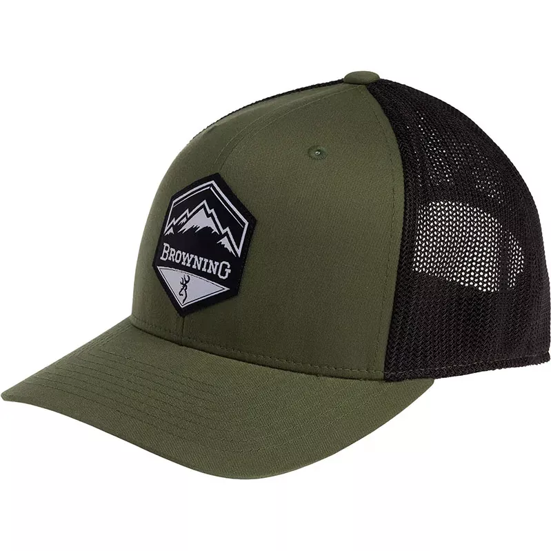 Browning Mountain Buck Mesh Cap 308728641, Loden/Black, Snap Back