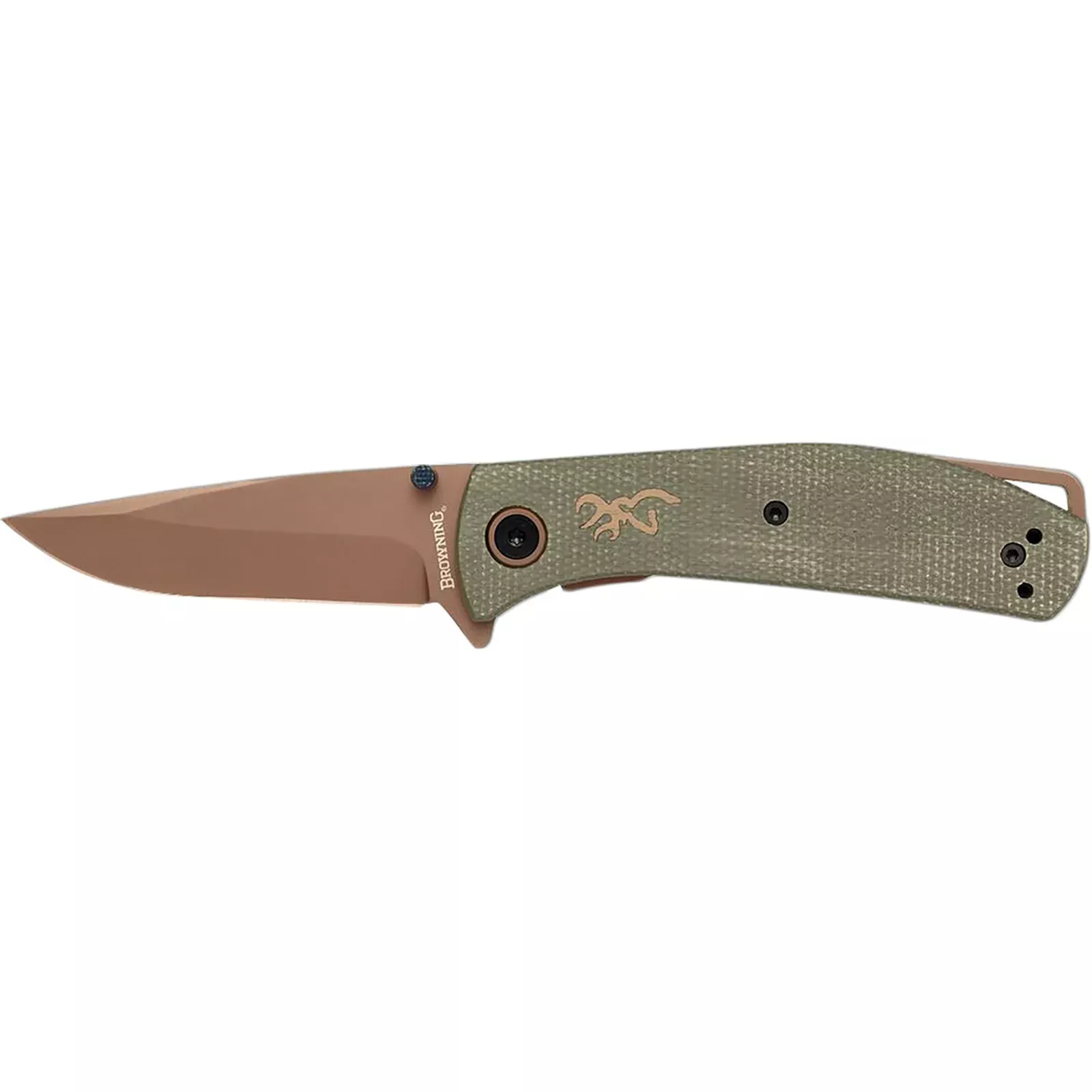 Browning Trailside Modified Drop Point EDC Knife w/Green Handle (3220516)