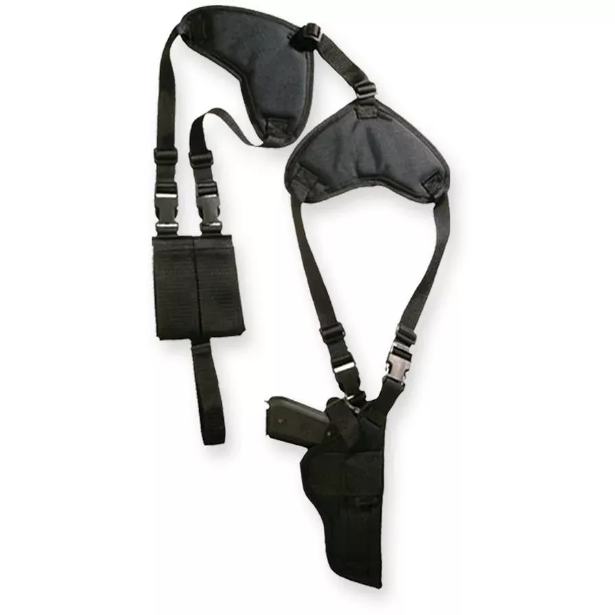 Bulldog Deluxe Large Frame Auto Shoulder Holster Vertical Ambi Black 3.5-5in