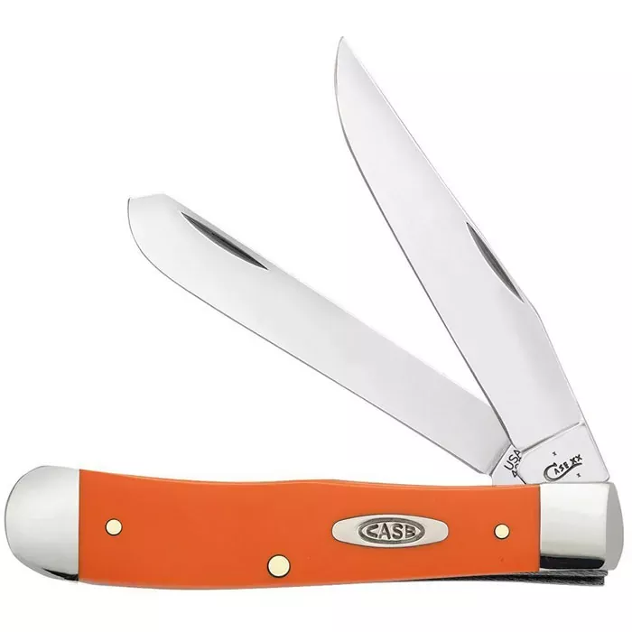 Case Orange Synthetic Smooth Trapper Pocket Knife (80500)