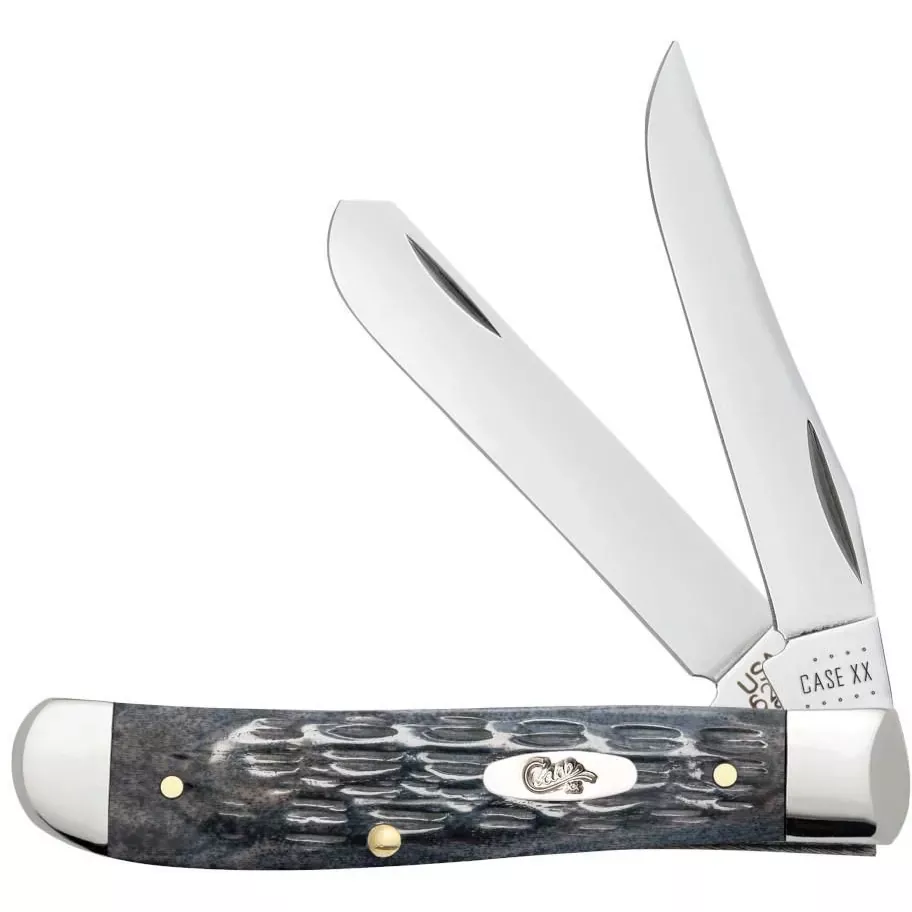 Case Pocket Worn Gray Bone Crandall Jig Mini Trapper Pocket Knife (58414)