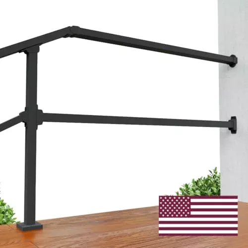 CHR Fence & Rail Hand Rails for Outdoor Steps Extension, 4ft Rectangul