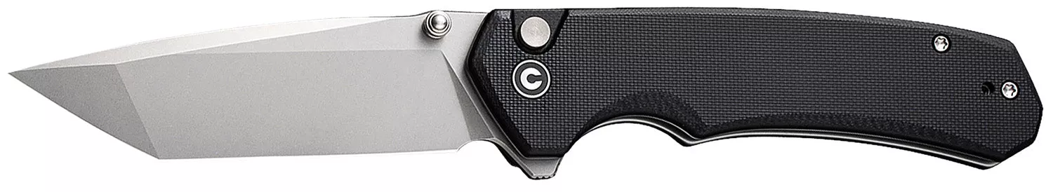 Civivi Knives Brazen 3.46" Folder, Stonewashed D2 Steel Tanto Blade, Black Textured G10 Handle, Liner Lock
