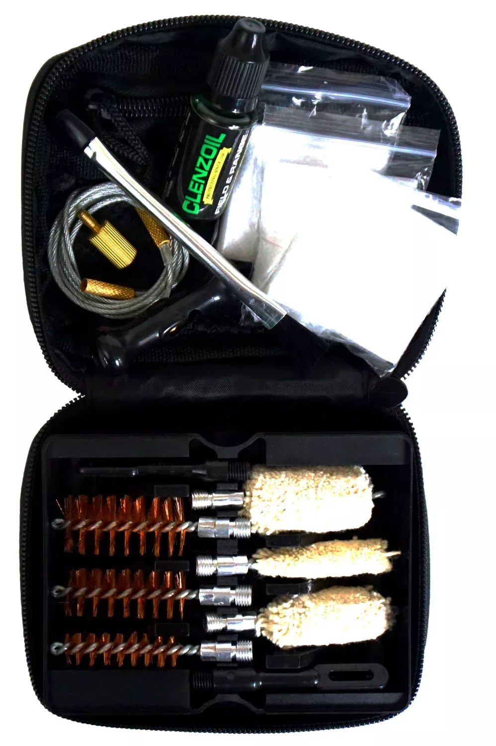 Clenzoil 2465 Multi-Gauge Shotgun Gun Cleaning Kit 12-Piece with Pull Cable Black