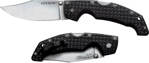 Cold Steel Large Voyager 4" Plain Edge Folding Knife with Clip Point