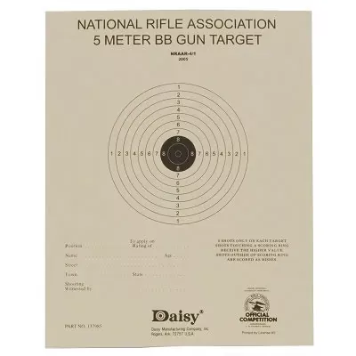 Daisy 408 Air Rifle Paper Targets 5 Meter 50 Pack