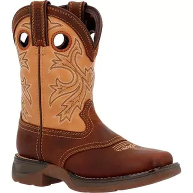 Durango Lil’ Rebel Big Kid Brown/Tan Western Boot