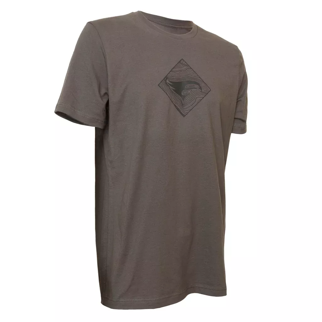 Elevation TOPO Tee Shirt Large Grey Cotton/Poly Blend