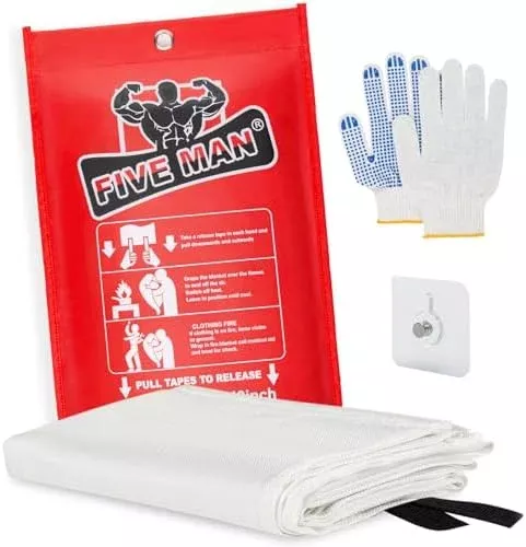 Emergency Fire Blanket for Home Kitchen -40″x40″- Flame Fiberglass Fir