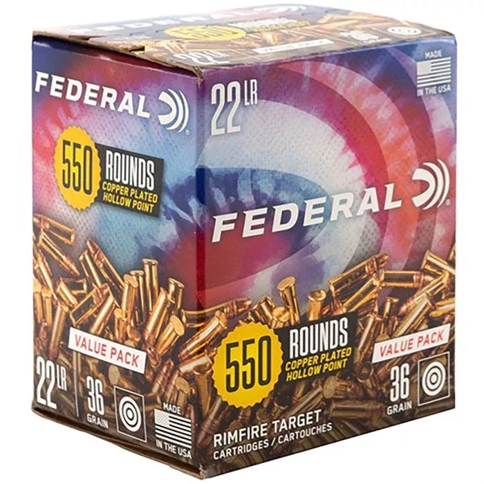 Federal .22 Long Rifle Value Pack 36 grain Copper Plated Hollow Point ammunition