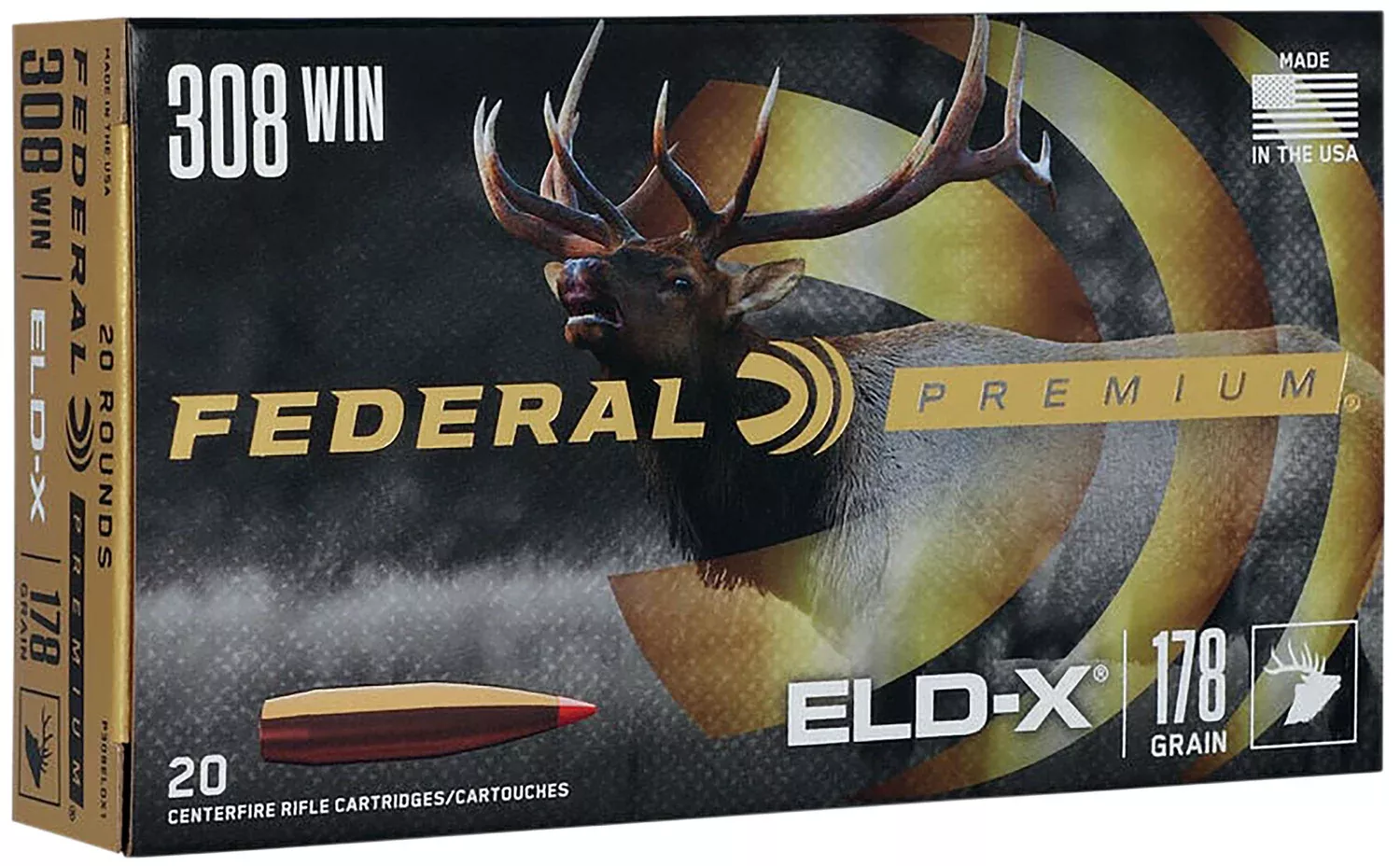 Federal Premium ELD-X Extremely Low Drag-eXpanding 178 Grain .308 Win / 7.62x51mm 2610 fps 604544689839