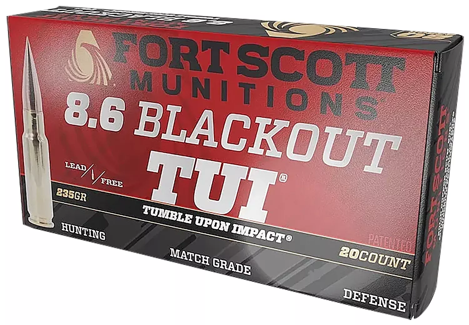 Fort Scott Munitions 8.6mm Blackout235 grain Solid ammunition