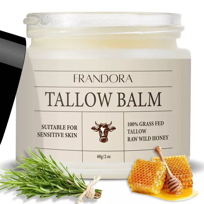 FRANDORA Beef Tallow and Honey Balm for Skin, All-Natural Moisturizer