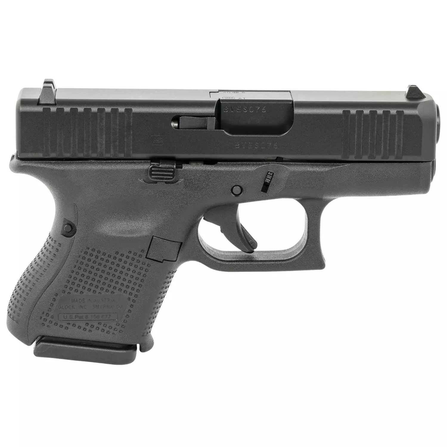 Glock G27 Gen5 Subcompact Pistol G275AUT, 40 S&W, 3.43″, Textured Grip, Modular Backstrap, Black Finish, 9 Rds