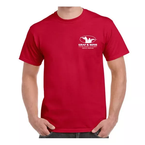 Graf & Sons Men’s Logo T-Shirt Red Cotton XL