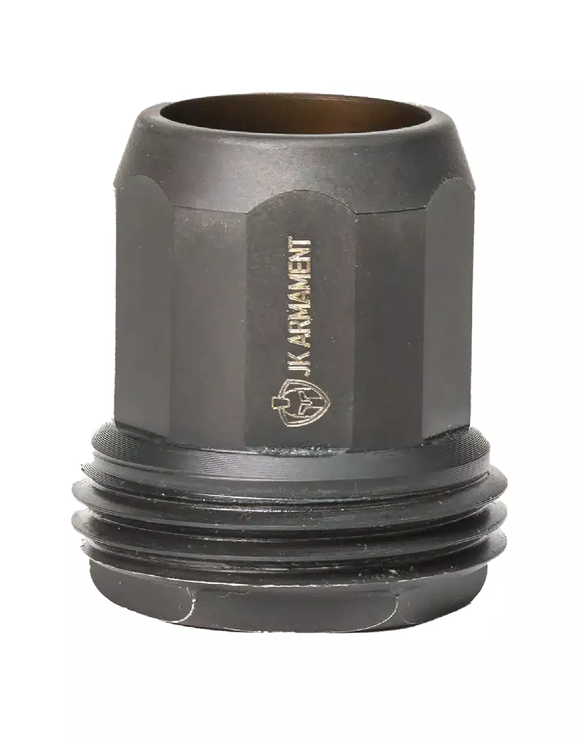JK Armament JKMDHDBE12M22X.75 Black Stainless Saiga 12 Gauge M22x0.75 Muzzle Adapter