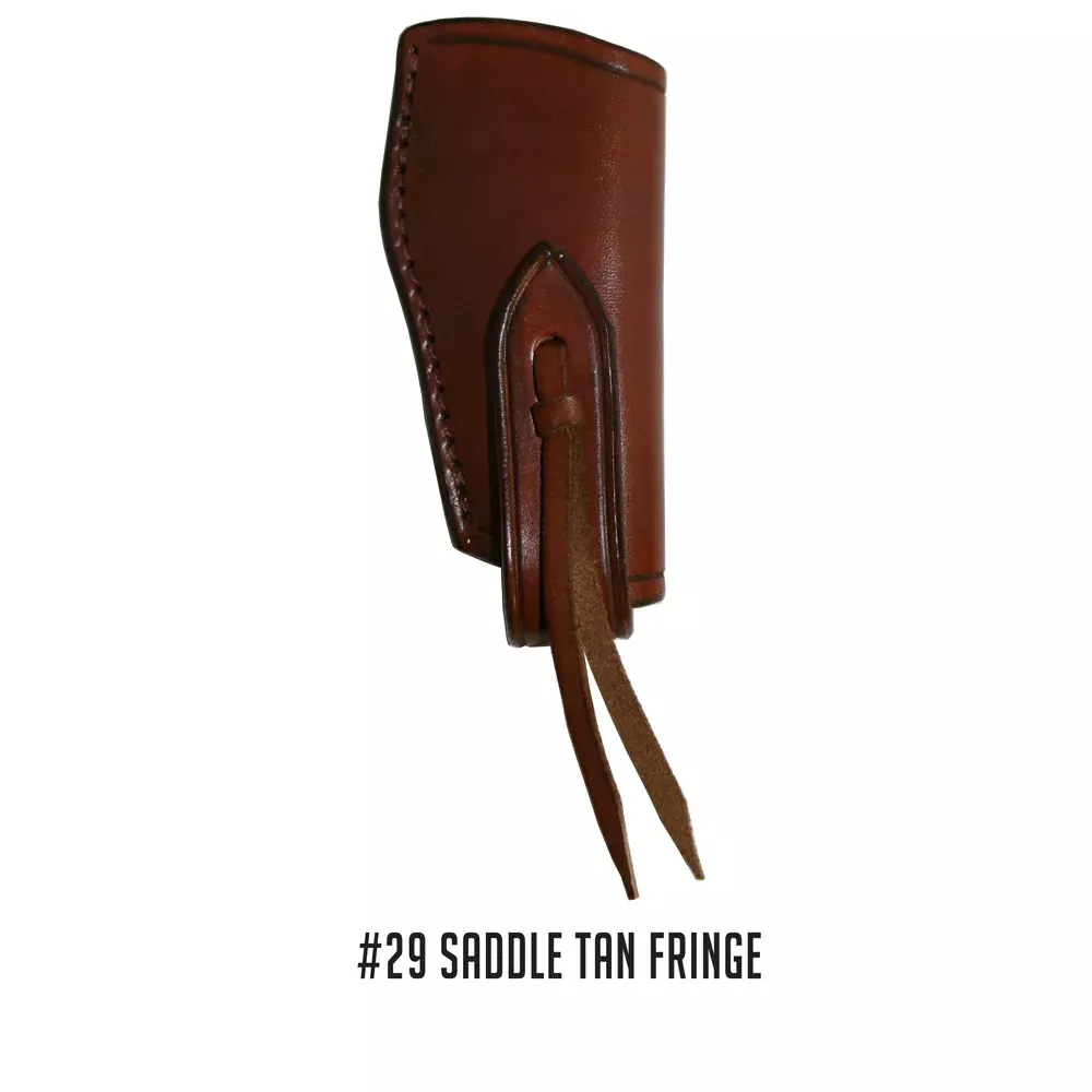 A&M Leatherwork Handmade Case Hunter Sheath, Saddle Tan, W/Leather Fringe (AMLW29LFST)