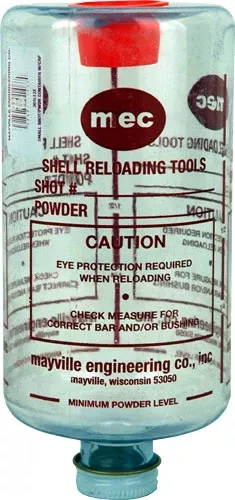 MEC Clear Small Shot or Powder Bottle with Cap for Reloader