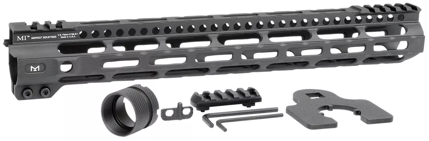 Midwest Industries MICRLW14 AR-15 Combat Lightweight 14" M-LOK Handguard Black Hardcoat Anodized