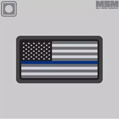 Mil-Spec MonkeyUS Flag PVC Mini Thin Blue Line Patch