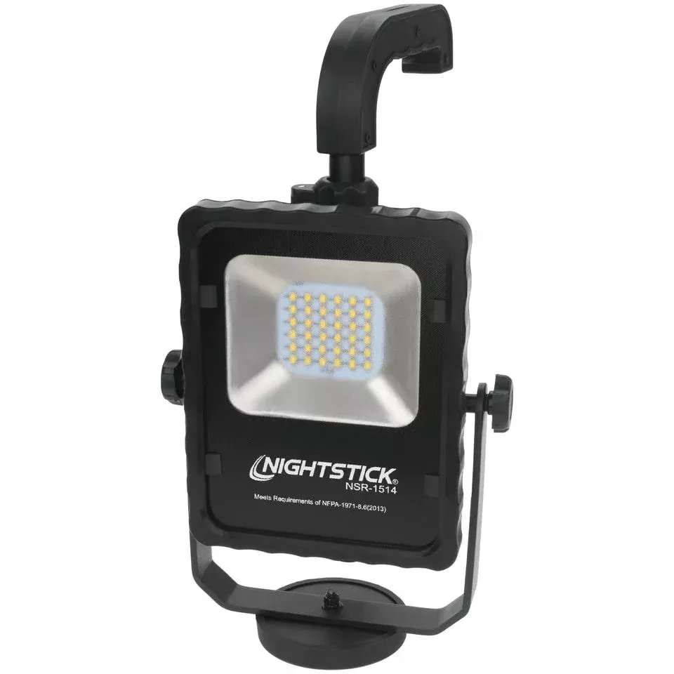 Nightstick LED Area Work Light with Magnetic Base and Adjustable Handle Black