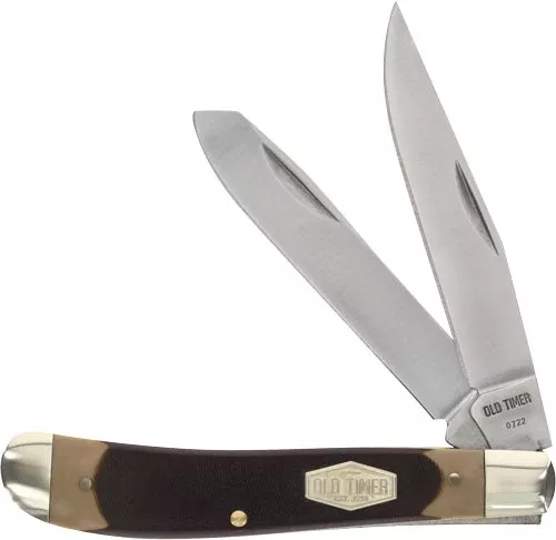 Old Timer Gunstock Trapper Folding Knife 3.1" Two-Blade Stainless Delrin