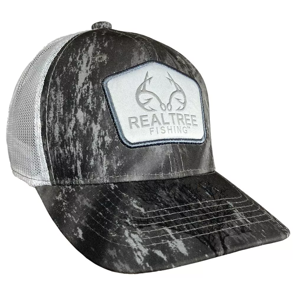Outdoor Cap Realtree Fishing Grey White Mesh Back Baseball Cap