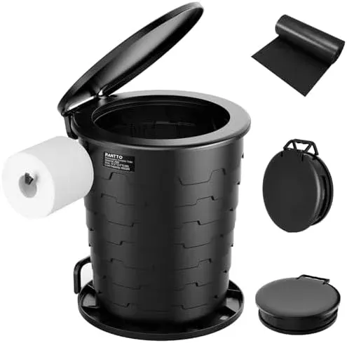 Portable Toilet for Adults, Retractable Porta Potty for Camping with T