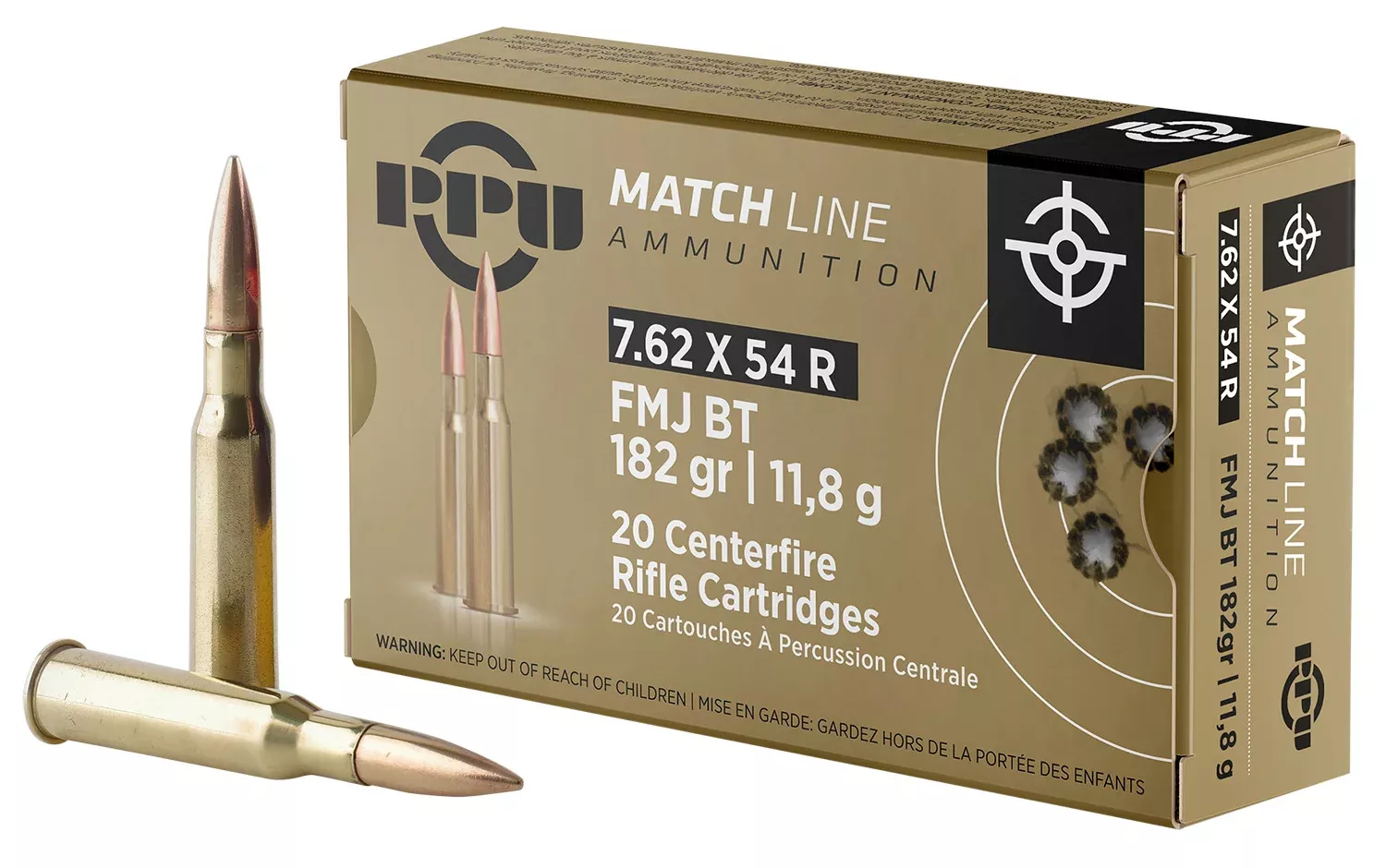 Prvi Partizan 7.62x54mmR Match 182 grain Full Metal Jacket ammunition