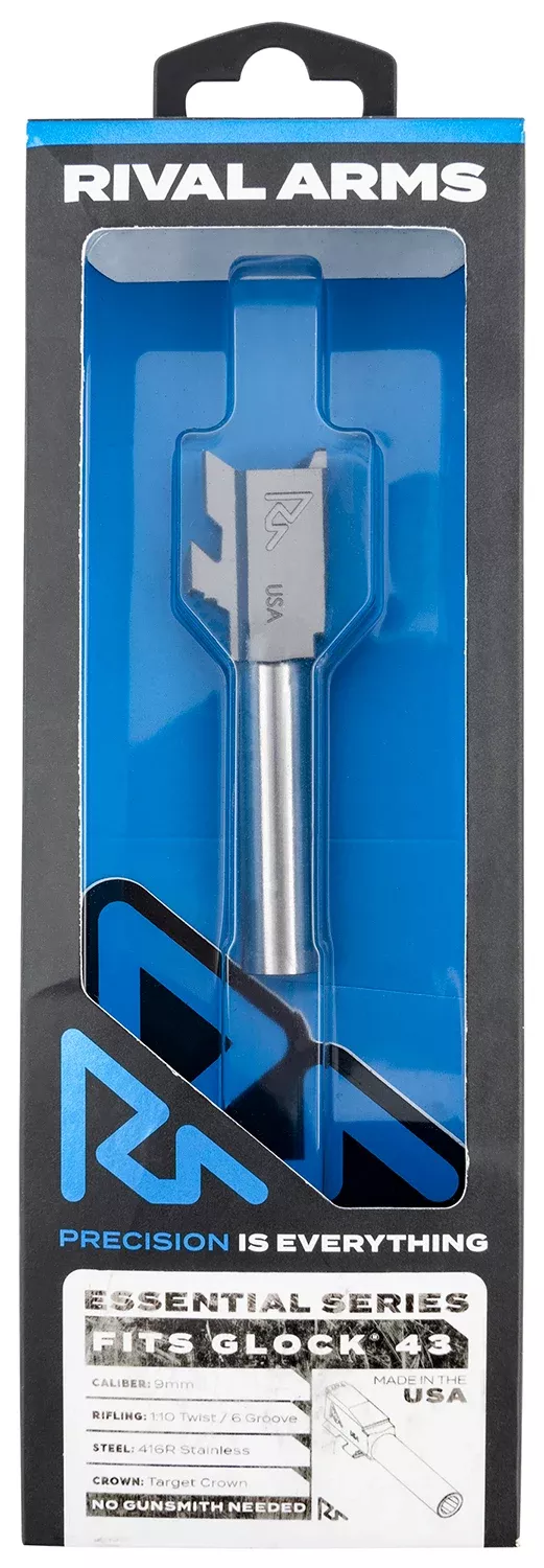 Rival Arms Essential V2 Drop-In Barrel 9mm 3.41" Stainless Steel Finish for Glock 43
