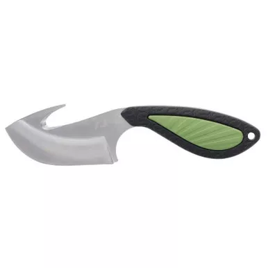 Schrade 1159330 Isolate Ultimate Fixed Knife 3.0" AUS-10 Drop Point/Gut Hook Blade, Black/Green OverMold Handle