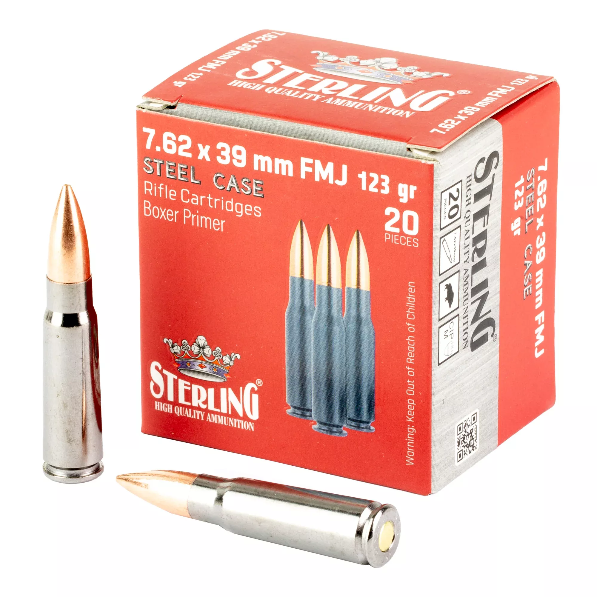 Sterling Steel Case Select 7.62X39mm 123gr FMJ