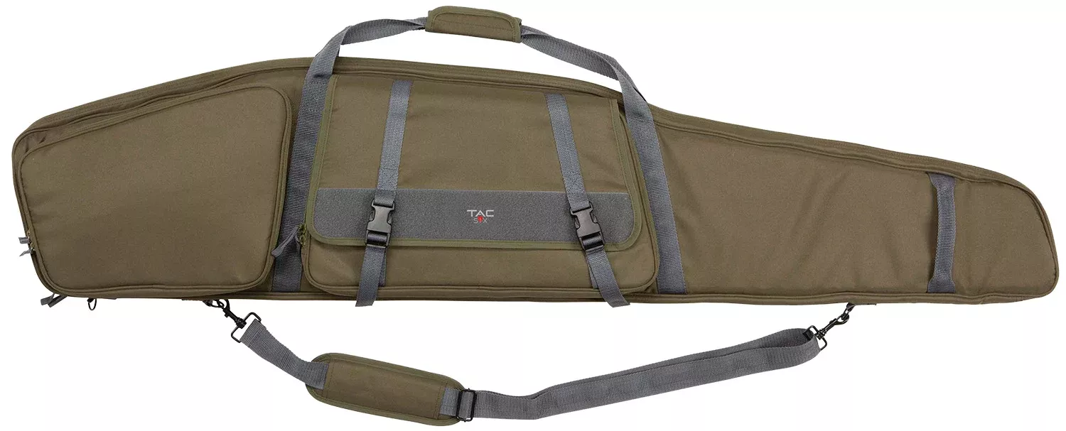 Tac Six 10954 55" Garrison Tactical Rifle Case OD Green 600D Poly Oversized Pockets