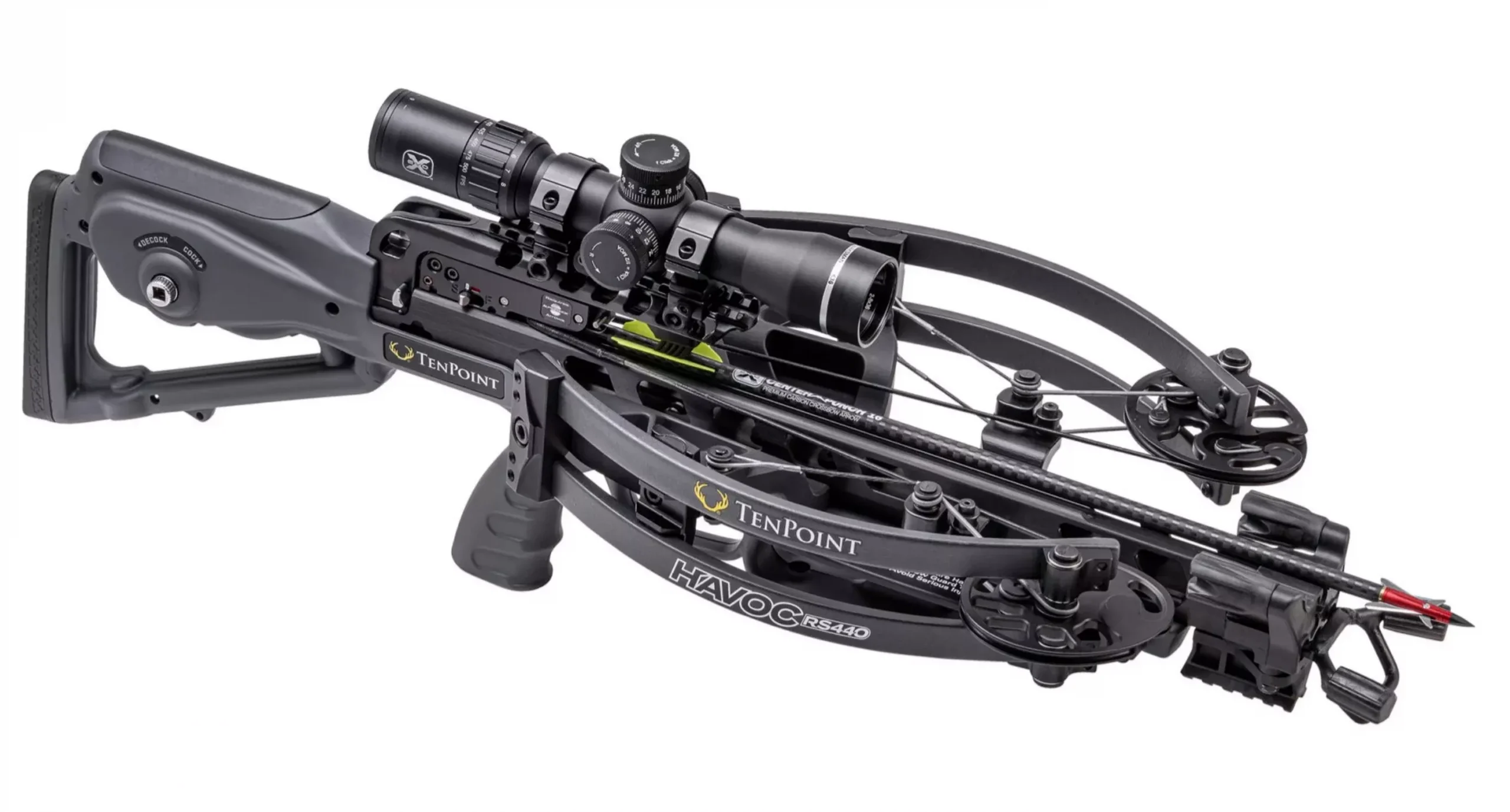 TenPoint Havoc RS440 440FPS Crossbow ACUslide Safe De-Cock EVO-X Elite Scope Graphite