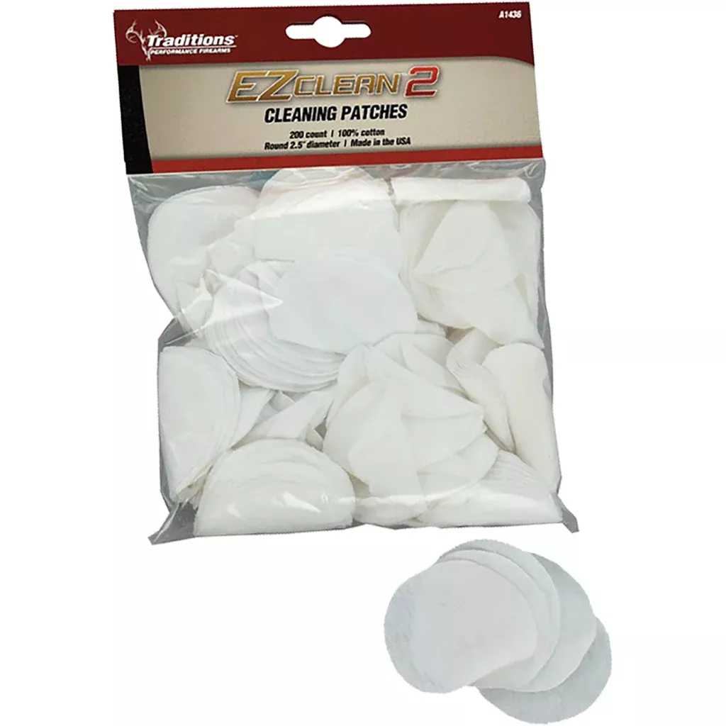 Traditions 200-Count Round Cotton Cleaning Patches .45-.54 Cal