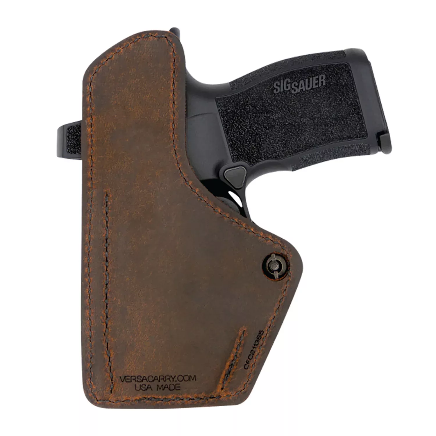Versacarry Compound Custom IWB Holster Brown Polymer Belt Clip for Springfield Hellcat Right Hand