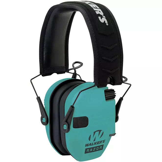 Walker Game Ear Razor Slim Electronic Shooter Folding Muff, Light Teal (GWPRSEMLTL)
