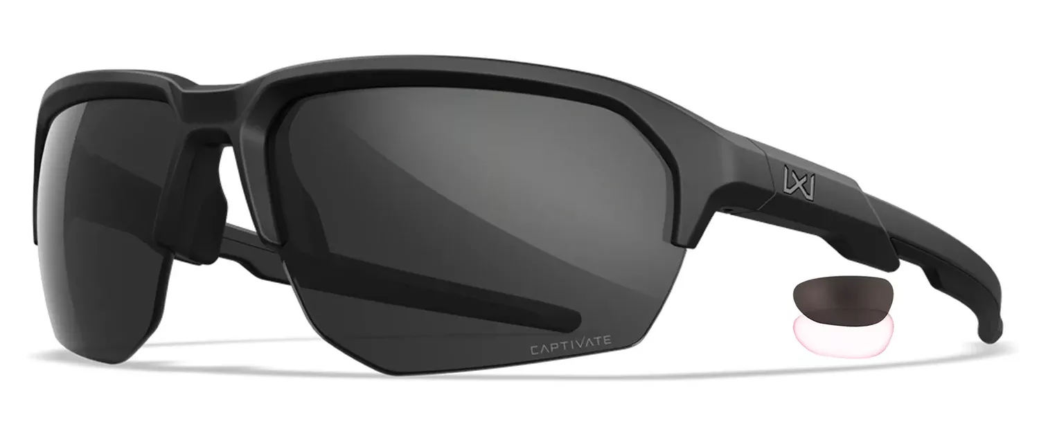Wiley X CHJKL01 Jakl Sunglasses M/L Grey and Clear Lens Matte Black Frame