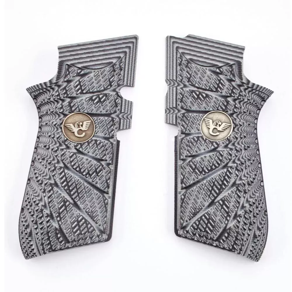 Wilson Combat EDC X9 Replacement Starburst G-10 Grips Grey and Black